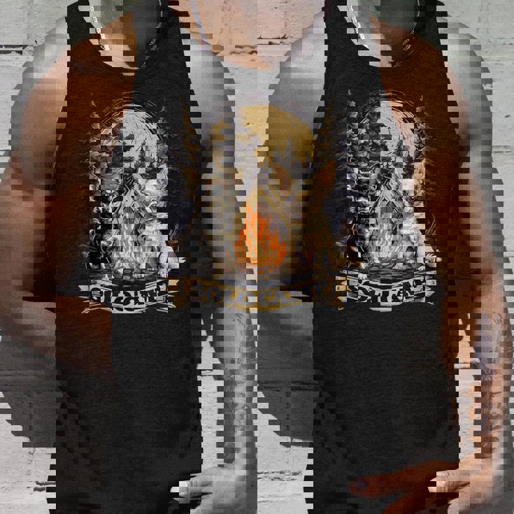 チワワ 面白いtシャツ 犬 キャンプ かわいい メンズ 子供 おもしろ 服 グッズ ネタ ソロキャンプ タンクトップ 彼への贈り物