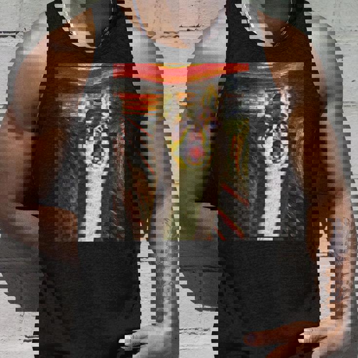 チワワ 面白いtシャツ 犬 ムンクの叫び かわいい メンズ 子供 おもしろ 服 グッズ ネタ わんこ タンクトップ 彼への贈り物