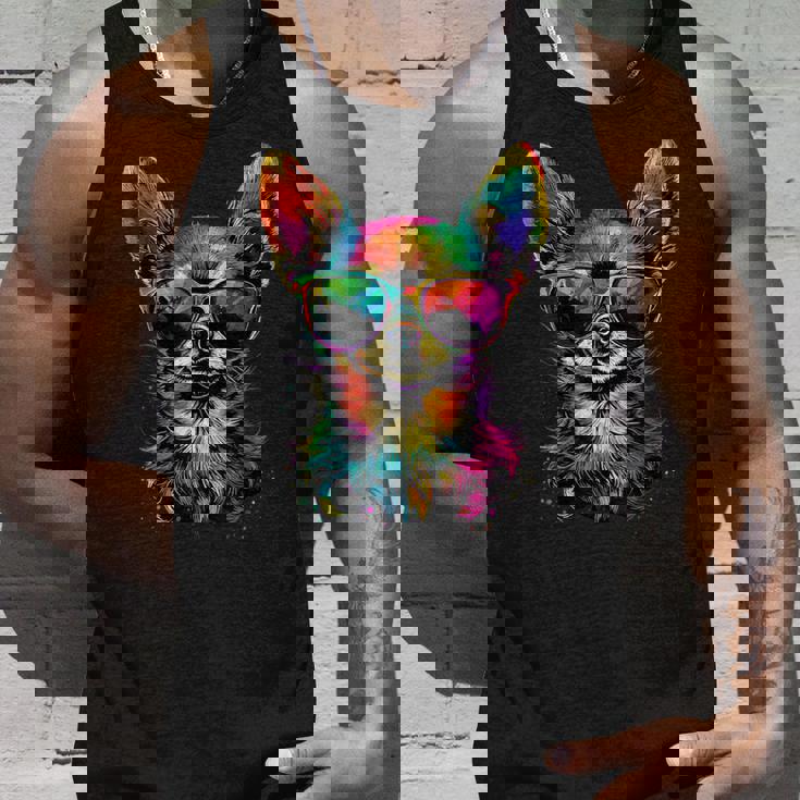 チワワとサングラスの犬 かわいいチワワが大好き タンクトップ 彼への贈り物