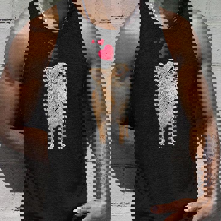 チワワ犬とハートのかわいい子犬のモチーフ タンクトップ 彼への贈り物