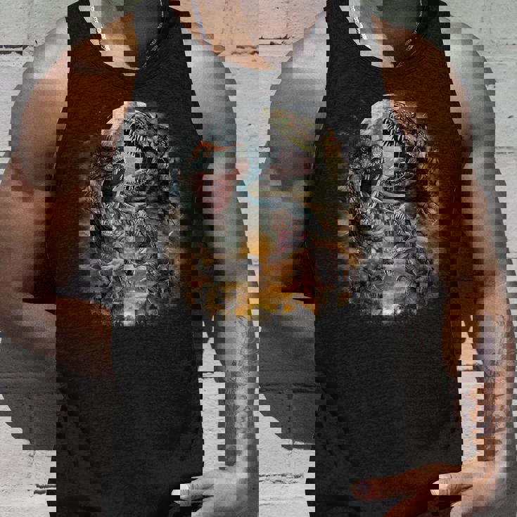 ティラノサウルス レックス 恐竜 先史時代の満月 タンクトップ 彼への贈り物