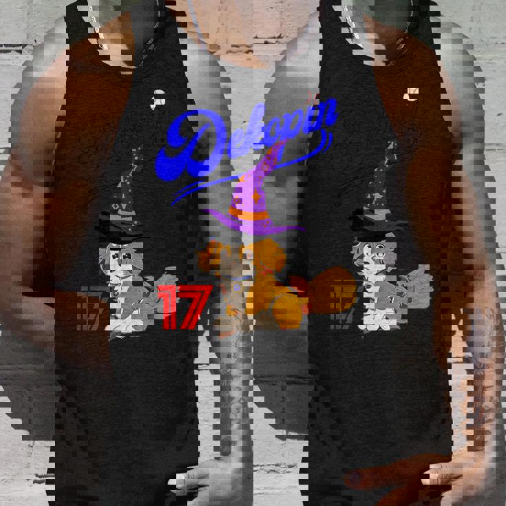 デコピン、デコイ、犬シャツ、No17、愛犬、コーイケルホンディエ、野球観戦、Dekopin Decoy ハロウィン タンクトップ 彼への贈り物