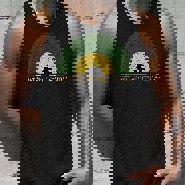 デトロイトテクノレトロルックレコード デトロイトテクノテキスト付き タンクトップ 彼への贈り物