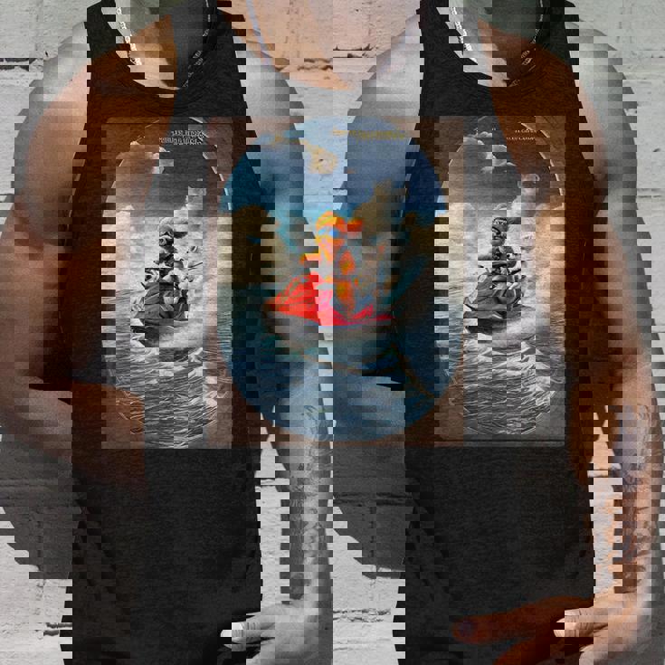 トイプードルとチワワのジェットスキー 夏の楽しいデザイン タンクトップ 彼への贈り物