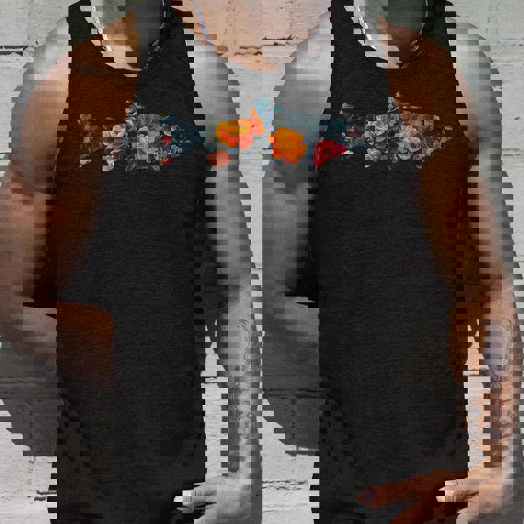 トラウトフィッシュのシルエット 花 植物 植物的 花柄 タンクトップ 彼への贈り物