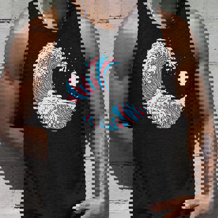 トランスジェンダー プライド Lgbtq トランスフラッグ 日本のウェーブアート Lgbt タンクトップ 彼への贈り物