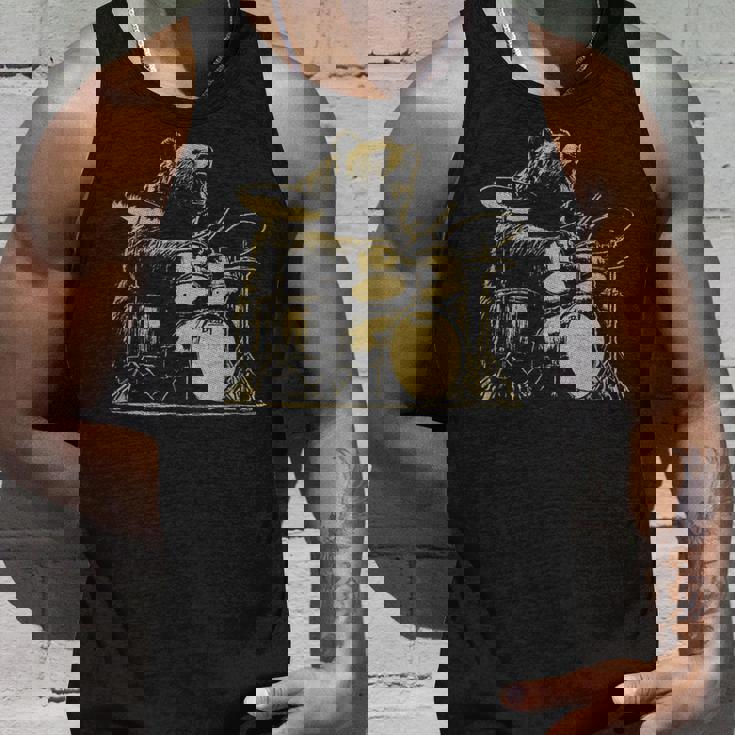 ドラマー ドラム クマ ドラムを演奏するミュージシャン タンクトップ 彼への贈り物