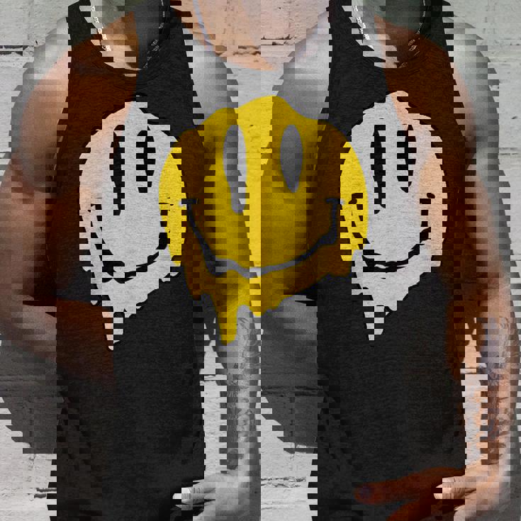 ドリッピースマイルイエロースマイルフェイスシャツ かわいい ハッピースマイルフェイス タンクトップ 彼への贈り物