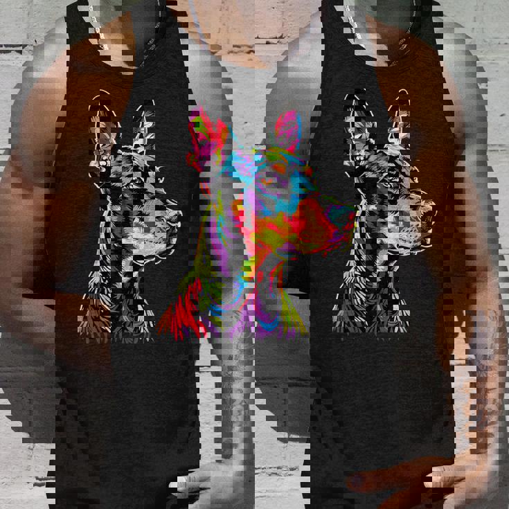 ドーベルマン ドッグ カラフル ポップアート 犬 誇り ドーベルマン タンクトップ 彼への贈り物