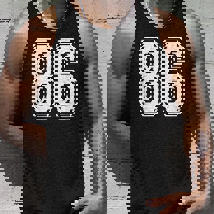 ナンバー86 86歳の誕生日ギフト選手チーム番号入りジャージ タンクトップ 彼への贈り物