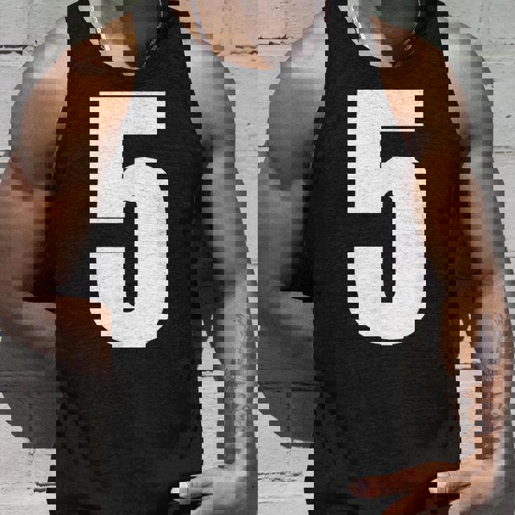 ナンバーファイブ 数字 5 プレーン 白 数字 タンクトップ 彼への贈り物