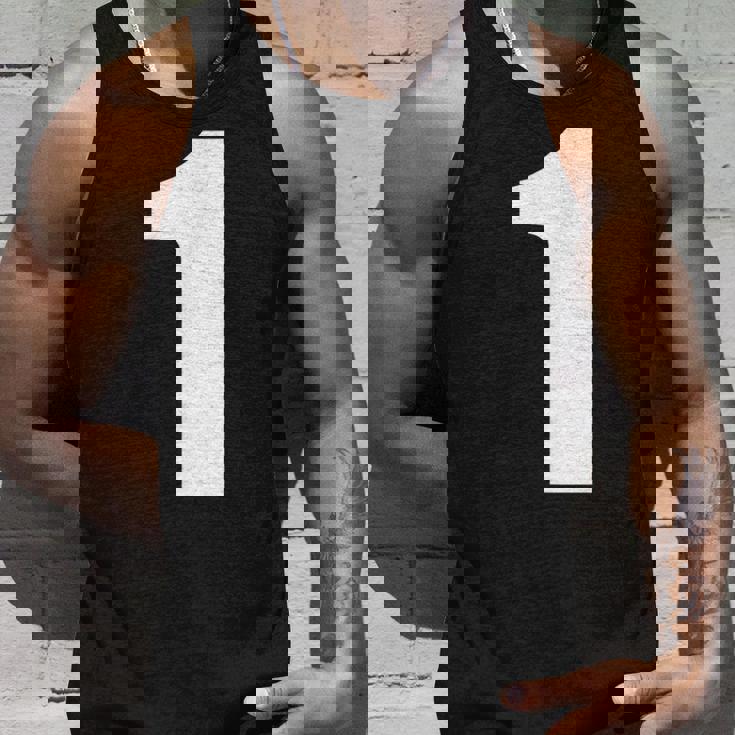 ナンバーワン 数字 1 プレーン ホワイト 数字 タンクトップ 彼への贈り物