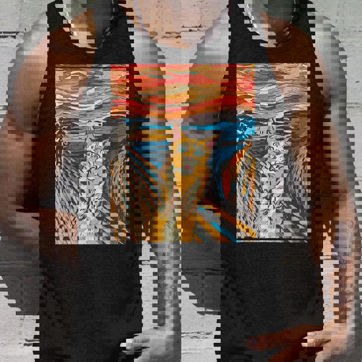 ニャンコの叫び 面白いtシャツ 猫 ムンクの叫び パロディ ネコ メンズ 子供 おもしろ 服 おもしろグッズ ネタ タンクトップ 彼への贈り物