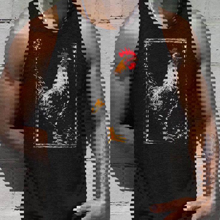 ニワトリ 絵画 描画 動物 アート グラフィック ニワトリ タンクトップ 彼への贈り物