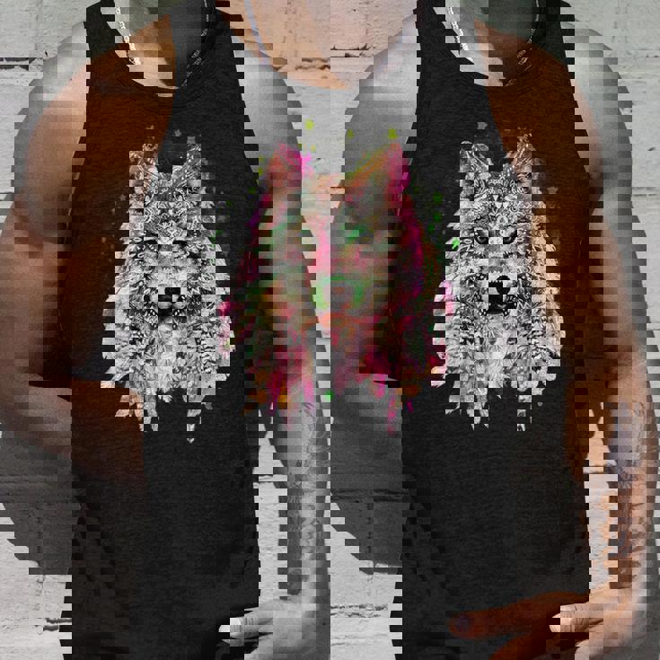 ネイティブアメリカン オオカミの頭 トライバル ボヘミアン タトゥーアート タンクトップ 彼への贈り物