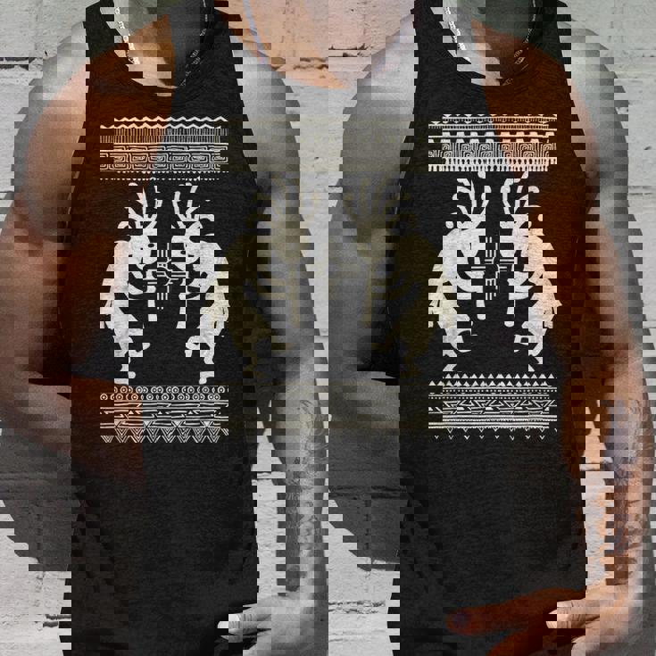 ネイティブアメリカン カルチャー ココペリ ミュージシャンボーダー 2 楽しい タンクトップ 彼への贈り物