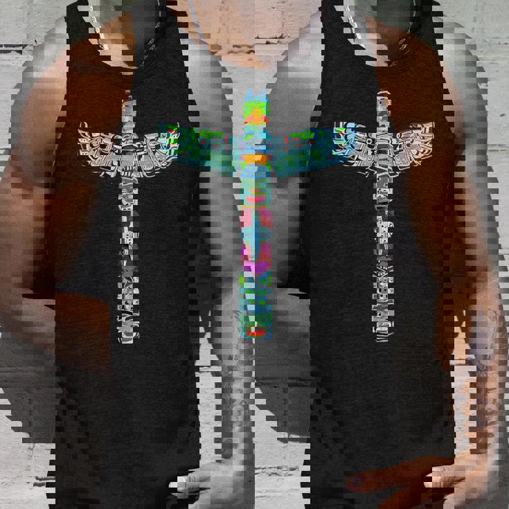 ネイティブアメリカン トーテムポール カラフル サンダーバードデザイン タンクトップ 彼への贈り物