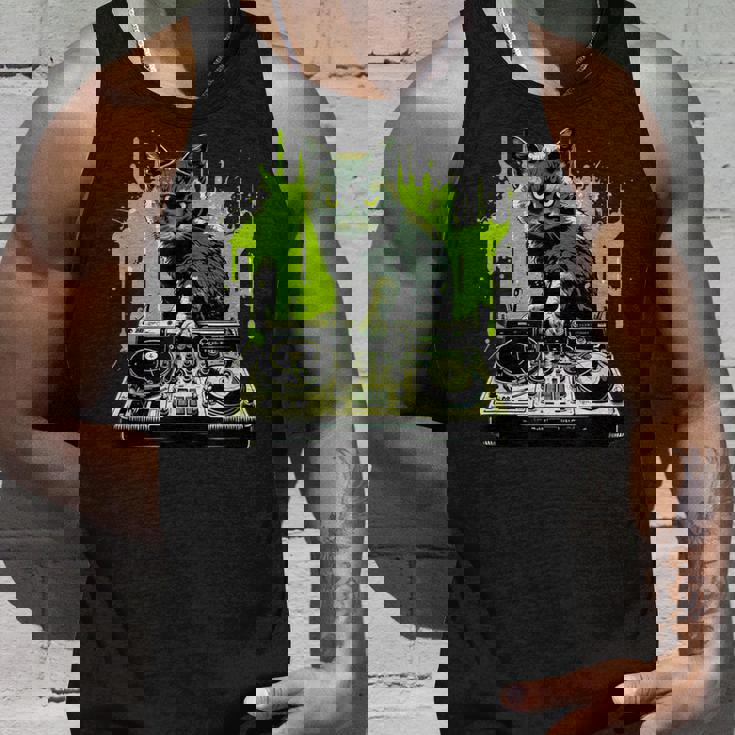 ハウスキャット レインボー Dj 猫 キティ タンクトップ 彼への贈り物