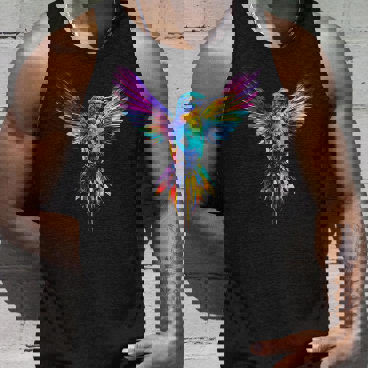 ハチドリ カラフル アート 動物 グラフィック 鳥 ハチドリ タンクトップ 彼への贈り物