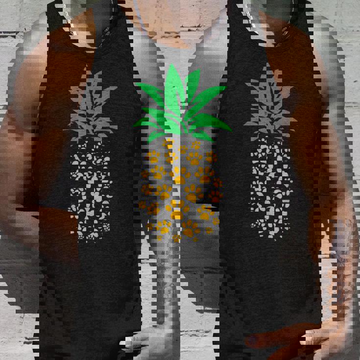 ハワイアンアイランド パイナップル 猫の肉球プリント 猫好きのギフト タンクトップ 彼への贈り物