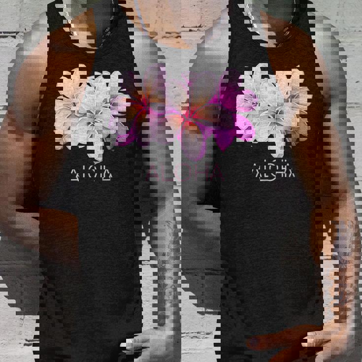 ハワイアンアロハプルメリアアート タンクトップ 彼への贈り物