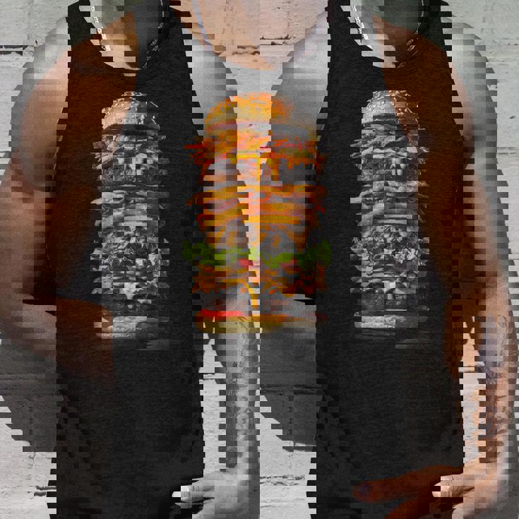 ハンバーガー チーズバーガー ファーストフード愛好家 食通 ギフト タンクトップ 彼への贈り物