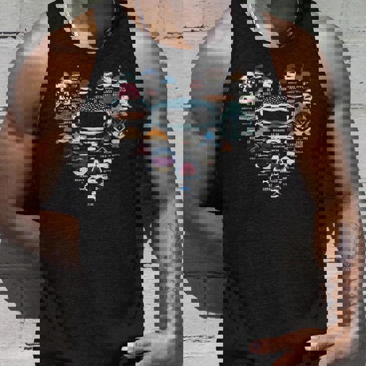 ハート ラブ サメ フェイス ファニー シャルカホリック タンクトップ 彼への贈り物