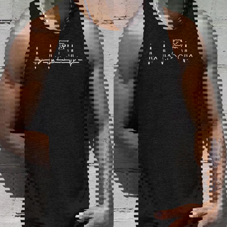 ハートビート フクロウ フクロウカフェ 猛禽類 ミミズク フクロウの飼い主 フクロウ好き ペット 心電図 タンクトップ 彼への贈り物