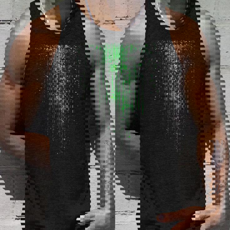 バイナリコードマトリックス グリーンデジタルサイバーパンク タンクトップ 彼への贈り物
