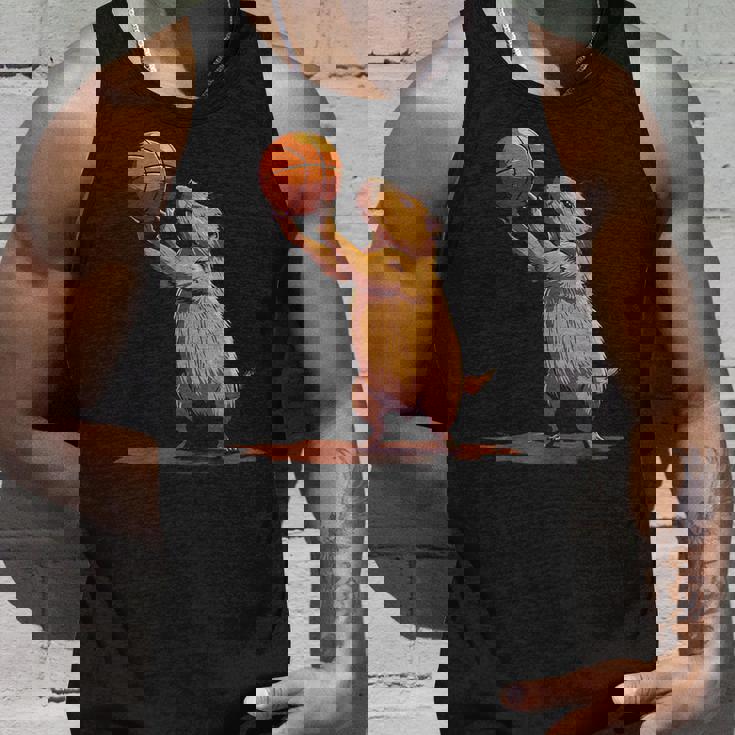 バスケットボール ドローイング バスケットボール 恋人 カピバラ 動物 アート タンクトップ 彼への贈り物