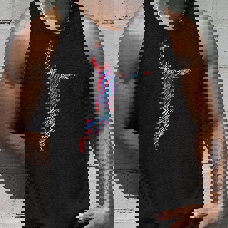 バスケットボール 選手 スラム ダンク 赤 フラクタル 抽象芸術 スポーツ タンクトップ 彼への贈り物