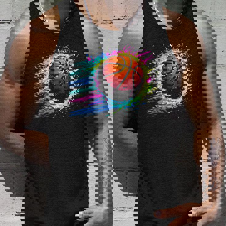 バスケットボール選手 カラフル タイダイ カラーアート スポーツ愛好家 タンクトップ 彼への贈り物