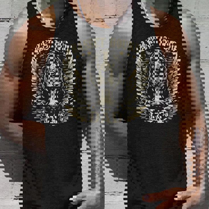 バセットハウンド ダッド バイカー 翼 オートバイ クール ハッシュパピー レトロ タンクトップ 彼への贈り物