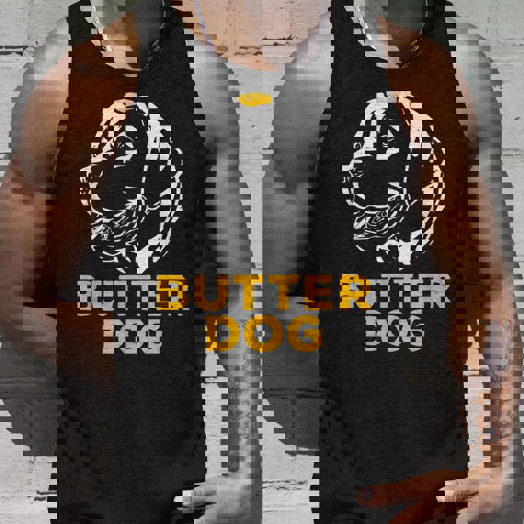 バター犬-彼のバターと一緒に犬面白いミーム タンクトップ 彼への贈り物