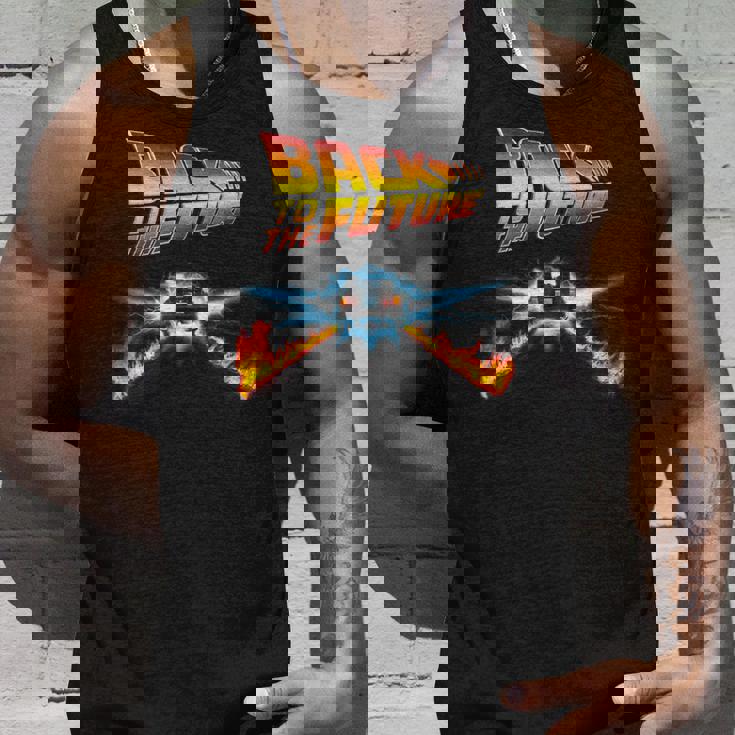 バック・トゥ・ザ・フューチャー デロリアンとロゴ タンクトップ 彼への贈り物