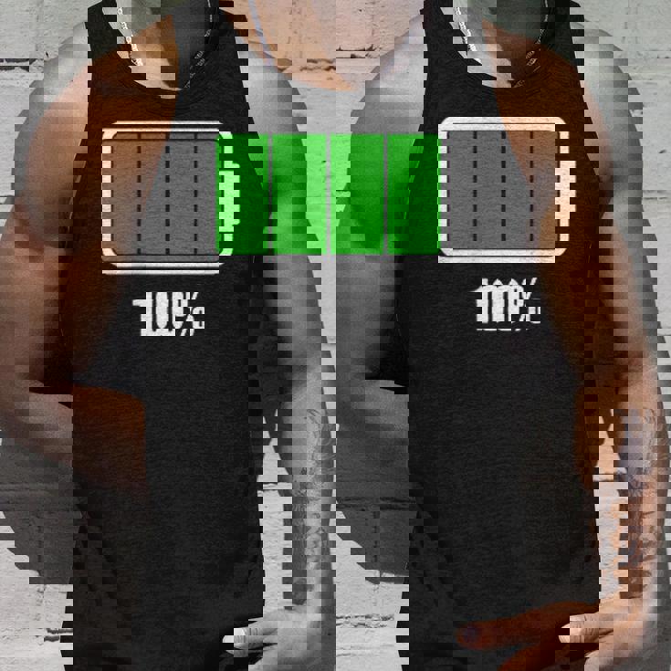 バッテリー100シャツ バッテリーハートフル充電バッテリーフル。 タンクトップ 彼への贈り物