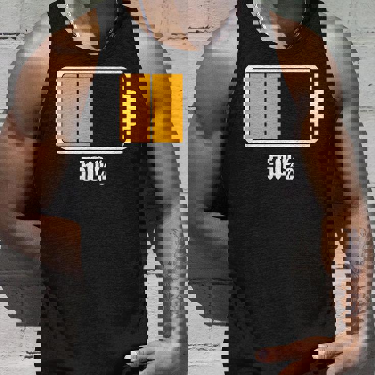 バッテリーハーフ残量50 バッテリーデッドtシャツ バッテリー残量が少ない タンクトップ 彼への贈り物