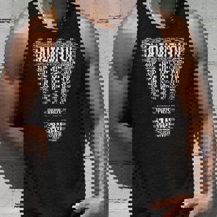 バドミントン用語 ワードクラウド バドミントンギフト バドミントンプレーヤー タンクトップ 彼への贈り物