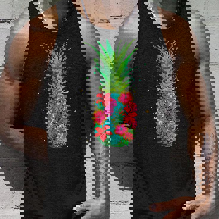 パイナップルフラワー レディース メンズ アロハ ハワイ ヴィンテージ ハワイアン タンクトップ 彼への贈り物