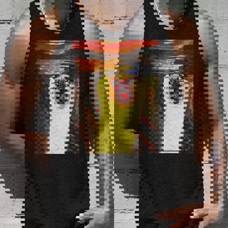 パグ 面白いtシャツ 犬 ムンクの叫び かわいい メンズ 子供 おもしろ 服 グッズ ネタ わんこ イヌ タンクトップ 彼への贈り物