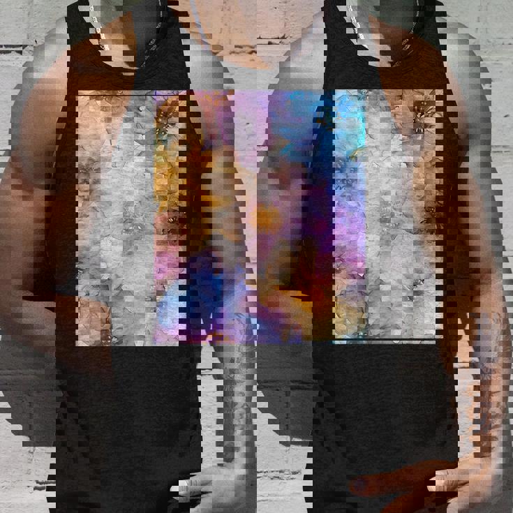 パステルインクのイラストにマルチカラー春の花。 タンクトップ 彼への贈り物