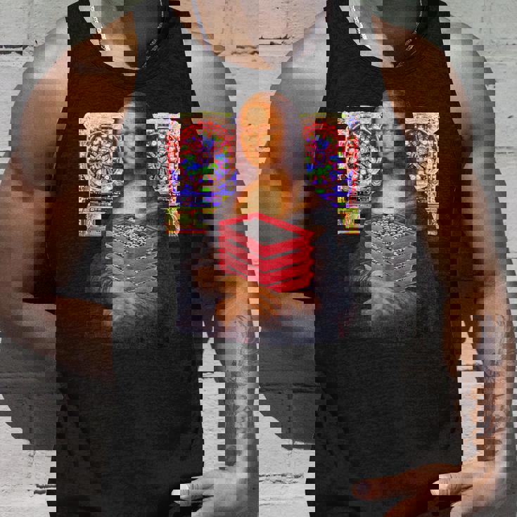 パチンカス 面白いtシャツ モナリザ パチンコ ギャンブル メンズ おもしろ 服 おもしろグッズ ネタ ウケ狙い タンクトップ 彼への贈り物