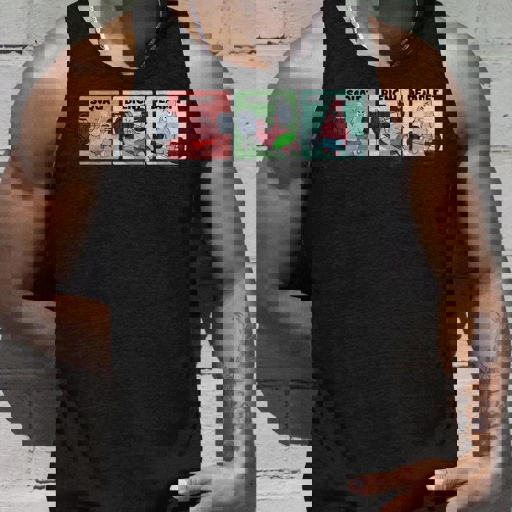 パトリック スクワット、ベンチ、デッドリフト 面白いパワーリフティング タンクトップ 彼への贈り物