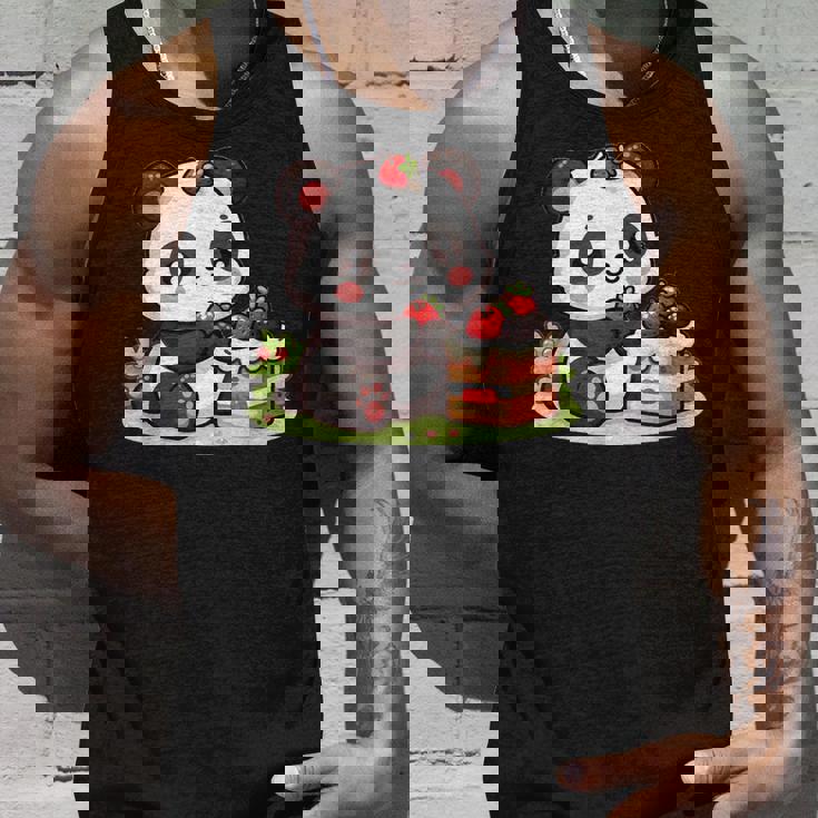 パンダを食べるストロベリーケーキ タンクトップ 彼への贈り物