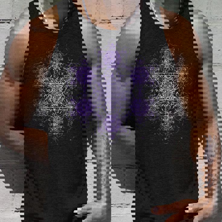 パープル フラクタル メタトロンキューブ 神聖な幾何学 スピリチュアル タンクトップ 彼への贈り物