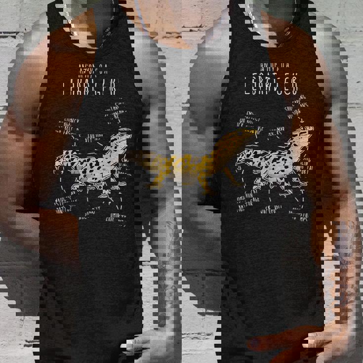 ヒョウゲッコの解剖学、面白いペット爬虫類トカゲ好き。 タンクトップ 彼への贈り物