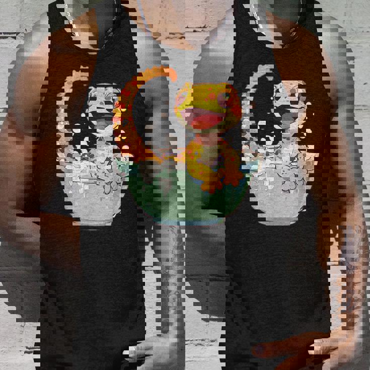 ヒョウモントカゲモドキ シャワー かわいい 野生動物 トカゲ タンクトップ 彼への贈り物