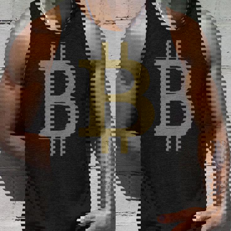 ビットコインシンボル ポケットデザイン ミニマリスト タンクトップ 彼への贈り物