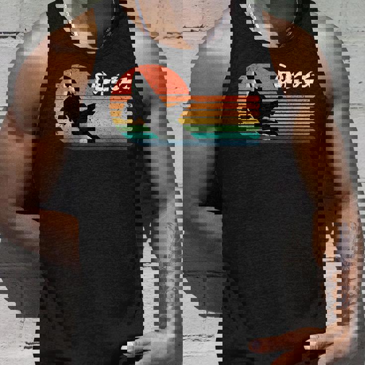 ビンテージ シャチ デザイン レトロ 美的 海 恋人 海 イルカ タンクトップ 彼への贈り物