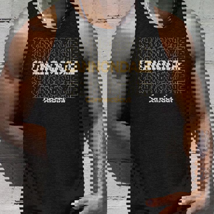 ビンテージキャノンデール、コネチカット州繰り返しテキスト タンクトップ 彼への贈り物